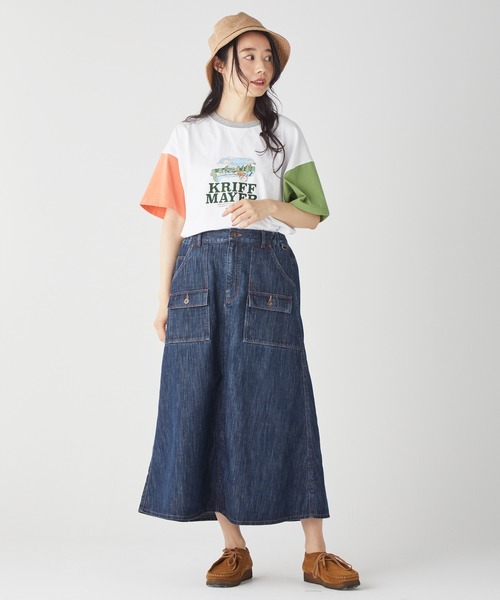 【セール】デニムブッシュスカート(デニムスカート)|KRIFF MAYER Lady's Collection(クリフメイヤーレディースコレクション) 【セール】デニムブッシュスカート(デニムスカート)|KRIFF MAYER Lady's Collection(クリフメイヤーレディースコレクション)