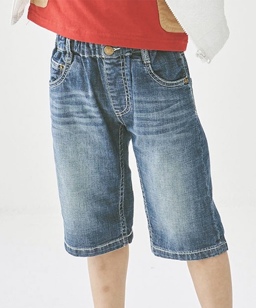 Daddy Oh Daddy(ダディーオーダディー)の「デニム6分丈ハーフパンツ(デニムパンツ・キッズ・ブルー/ネイビー・100/140/130/110/120)」の1枚目の写真