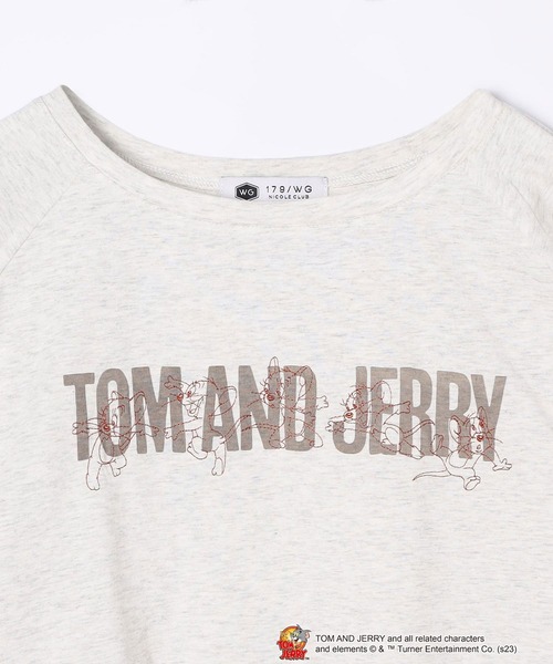 179/WG（イチナナキュウダブルジー）の「【TOM and JERRY】フォトラグランTEE（Tシャツ/カットソー・レディース・オフホワイト/チャコールグレー/オートミール・FREE）」の5枚目の写真