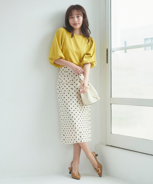 Feroux(フェルゥ)の「【UVケア】バックリボンボリュームスリーブ Tシャツ(Tシャツ/カットソー・レディース・ホワイト系1/スカイブルー系/ブラック系/ピンク系/ホワイト系/アイボリー系/黄緑系/オレンジ系・F)」の10枚目の写真