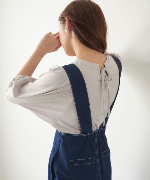 Feroux(フェルゥ)の「【UVケア】バックリボンボリュームスリーブ Tシャツ(Tシャツ/カットソー・レディース・ホワイト系1/スカイブルー系/ブラック系/ピンク系/ホワイト系/アイボリー系/黄緑系/オレンジ系・F)」の19枚目の写真