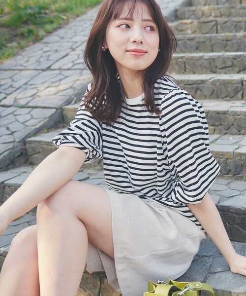 Feroux(フェルゥ)の「【UVケア】バックリボンボリュームスリーブ Tシャツ(Tシャツ/カットソー・レディース・ホワイト系1/スカイブルー系/ブラック系/ピンク系/ホワイト系/アイボリー系/黄緑系/オレンジ系・F)」の20枚目の写真
