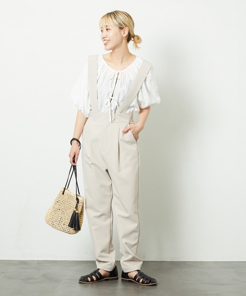 FREAK'S STORE(フリークスストア)の「ハイウエストサロペット(サロペット/オーバーオール・レディース・サンドグレー/ブラック/ブルーグレー/チャコール/ブラウン・マルチサイズ)」の7枚目の写真