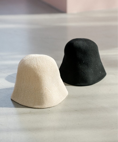 OLIVE des OLIVE（オリーブデオリーブ）の「サマーニットクロ―シュハット（ハット・レディース・アイボリー/ブラック・FREE）」の3枚目の写真