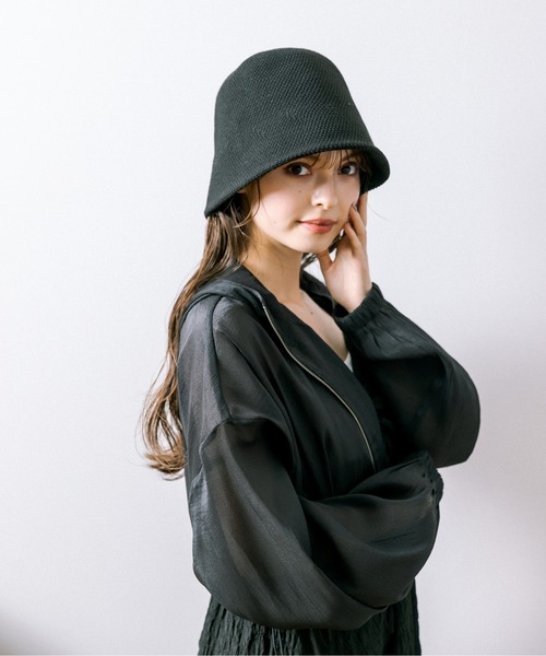 OLIVE des OLIVE（オリーブデオリーブ）の「サマーニットクロ―シュハット（ハット・レディース・アイボリー/ブラック・FREE）」の9枚目の写真