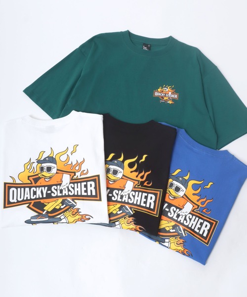 Duck Dude（ダックデュード）の「DUCK DUDE/ダックデュード ビックシルエット ファイヤー バックプリント 半袖Tシャツ レディース メンズ（Tシャツ/カットソー・レディース・ホワイト/ブラック/ブルー/ダークグリーン・M/L/LL）」の18枚目の写真