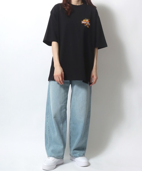 Duck Dude（ダックデュード）の「DUCK DUDE/ダックデュード ビックシルエット ファイヤー バックプリント 半袖Tシャツ レディース メンズ（Tシャツ/カットソー・レディース・ホワイト/ブラック/ブルー/ダークグリーン・M/L/LL）」の19枚目の写真