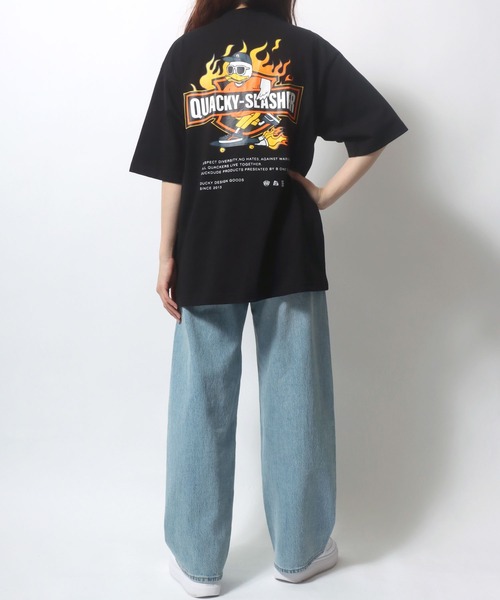 Duck Dude（ダックデュード）の「DUCK DUDE/ダックデュード ビックシルエット ファイヤー バックプリント 半袖Tシャツ レディース メンズ（Tシャツ/カットソー・レディース・ホワイト/ブラック/ブルー/ダークグリーン・M/L/LL）」の20枚目の写真