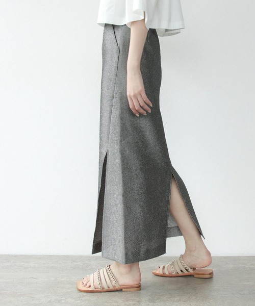 DRESSLAVE(ドレスレイブ)の「B7 / metal pencil skirt(メタルペンシルスカート)(スカート・レディース・シルバー/ブラック・36/38)」の2枚目の写真