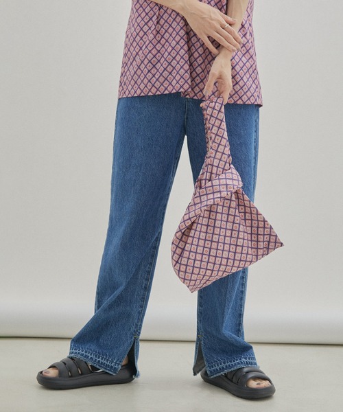 SALON adam et rope'（サロン アダム エ ロペ）の「【LIBERTY】リバティプリントトートバッグ/ハンドバッグ（トートバッグ・レディース・ブラック/ブラウン/ピンク・FREE）」の7枚目の写真