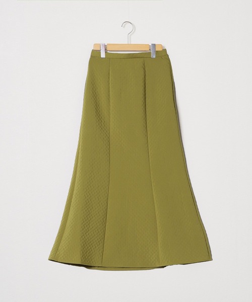 audrey and john wad（オードリーアンドジョンワッド）の「キルトジャガードマーメイドフレアスカート -洗濯機洗い可-（スカート・レディース・ライム/ブラック/グレー・S/M）」の22枚目の写真