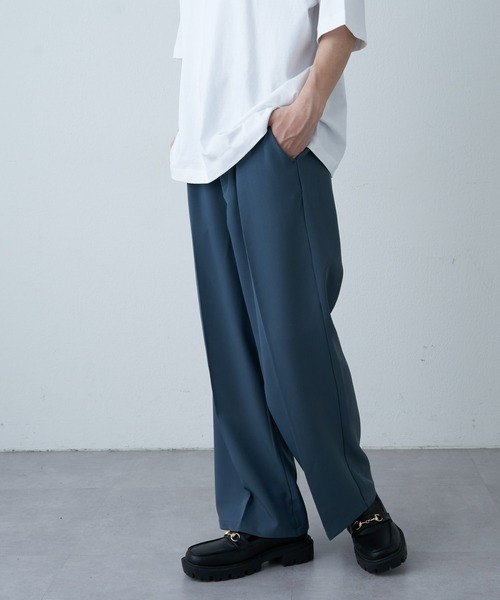 COLONY 2139(コロニートゥーワンスリーナイン)の「ストレッチイージーケアワイドパンツ(Re)(スラックス・メンズ・サックスブルー/チャコールグレー/ブラック/グレイッシュベージュ・MEDIUM/LARGE)」の12枚目の写真