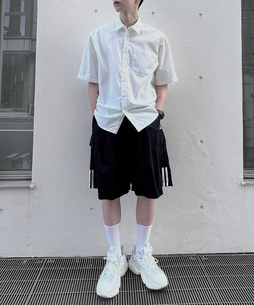 Figments（フィグメンツ）の「オーバーシルエットシャツ（シャツ/ブラウス・レディース・ブラック/ホワイト・FREE）」の15枚目の写真