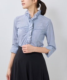 NARACAMICIE（ナラカミーチェ）の「【NARACAMICIE】コットンプリントフリル衿シャツ（シャツ/ブラウス）」