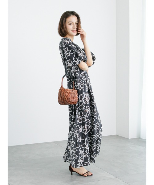 Te chichi（テチチ）の「綿ローンアフリカンフラワープリントワンピース（ワンピース・レディース・ブラック/ブラウン・F）」の7枚目の写真