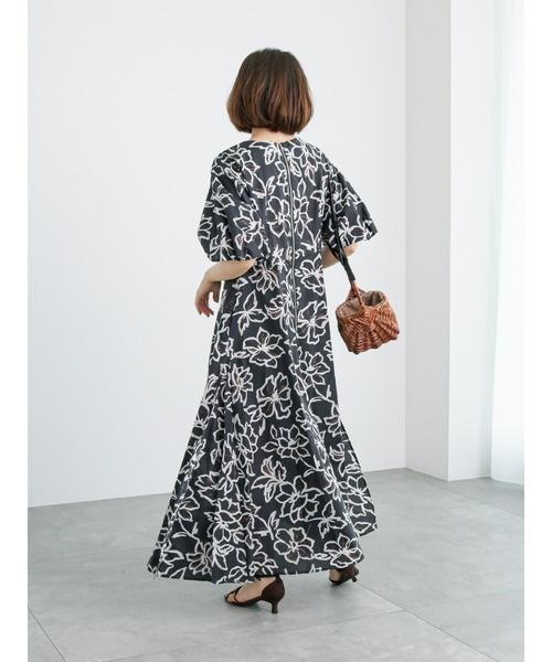 Te chichi（テチチ）の「綿ローンアフリカンフラワープリントワンピース（ワンピース・レディース・ブラック/ブラウン・F）」の8枚目の写真