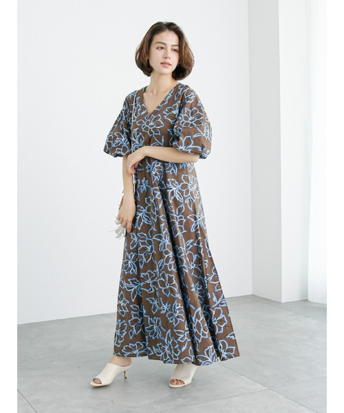 Te chichi（テチチ）の「綿ローンアフリカンフラワープリントワンピース（ワンピース・レディース・ブラック/ブラウン・F）」の17枚目の写真