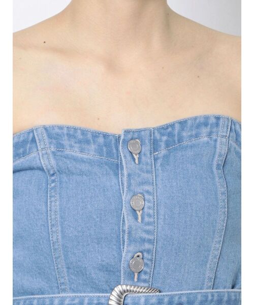 EVRIS（エヴリス）の「バックルコルセットトップス【セットアップ着用可能】（チューブトップ・レディース・ブラック/ライトブルー・FREE）」の19枚目の写真