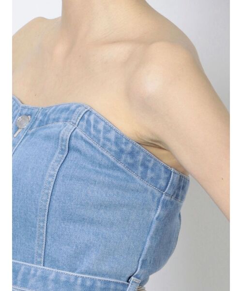 EVRIS（エヴリス）の「バックルコルセットトップス【セットアップ着用可能】（チューブトップ・レディース・ブラック/ライトブルー・FREE）」の20枚目の写真