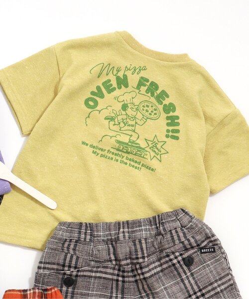 BREEZE（ブリーズ）の「シェフのきまぐれピッツァTシャツ（Tシャツ/カットソー・キッズ・パープル/イエロー/グリーン・130/140/90/120/80/110/100）」の3枚目の写真