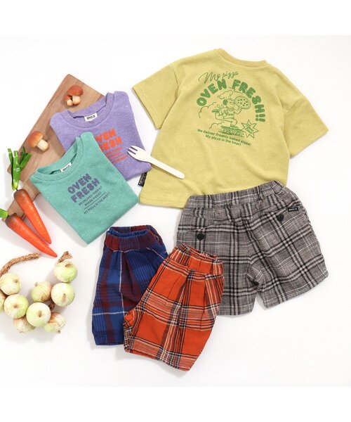 BREEZE（ブリーズ）の「シェフのきまぐれピッツァTシャツ（Tシャツ/カットソー・キッズ・パープル/イエロー/グリーン・130/140/90/120/80/110/100）」の5枚目の写真