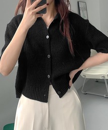 カーディガン/ボレロ（ブラック/黒色系・半袖）ファッション通販