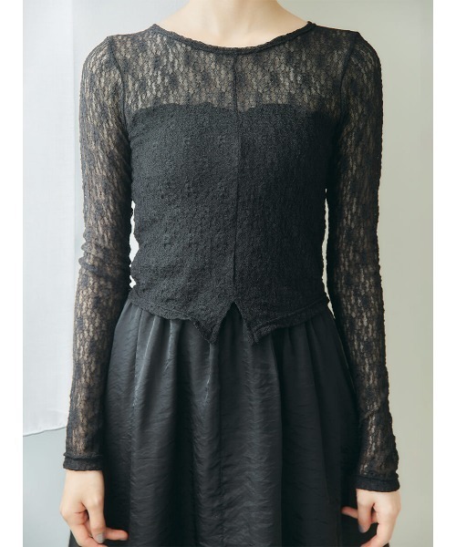 Ayla(アイラ)の「lace tops(Tシャツ/カットソー・レディース・アイボリー/ブラック/ベージュ・FREE)」の2枚目の写真