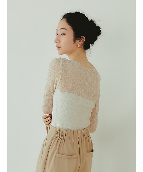 Ayla(アイラ)の「lace tops(Tシャツ/カットソー・レディース・アイボリー/ブラック/ベージュ・FREE)」の7枚目の写真