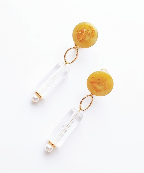tone(トーン)の「【Cherie+Chambre】Vintage Button Earring #8(イヤリング・レディース・ピンク/グリーン・FREE)」の4枚目の写真