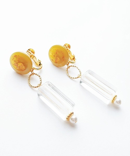 tone(トーン)の「【Cherie+Chambre】Vintage Button Earring #8(イヤリング・レディース・ピンク/グリーン・FREE)」の7枚目の写真