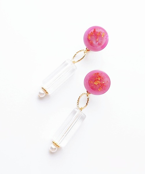 tone(トーン)の「【Cherie+Chambre】Vintage Button Earring #8(イヤリング・レディース・ピンク/グリーン・FREE)」の6枚目の写真