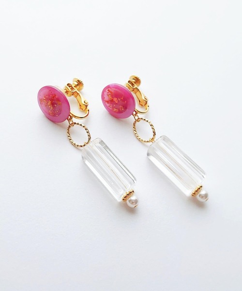 tone(トーン)の「【Cherie+Chambre】Vintage Button Earring #8(イヤリング・レディース・ピンク/グリーン・FREE)」の8枚目の写真