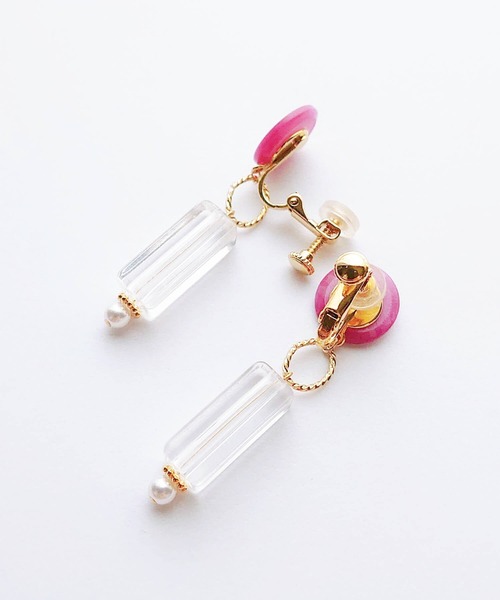 tone(トーン)の「【Cherie+Chambre】Vintage Button Earring #8(イヤリング・レディース・ピンク/グリーン・FREE)」の9枚目の写真
