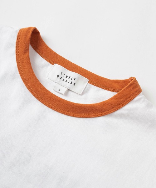 TIMELY WARNING(タイムリーワーニング)の「レトロタッチ ユニークフォトプリント リンガーデザイン 半袖Tシャツ/オーバーサイズ/GRAPEFRUIT/FRESH Fruits/PENGUIN/【TIMELY WARNING】(Tシャツ/カットソー・レディース・オレンジ/ホワイト×ブルー/ホワイト×ブラック・M/L/XL)」の6枚目の写真