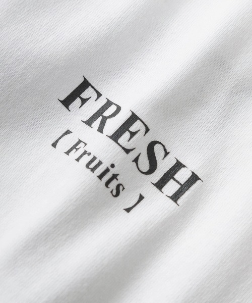 TIMELY WARNING(タイムリーワーニング)の「レトロタッチ ユニークフォトプリント リンガーデザイン 半袖Tシャツ/オーバーサイズ/GRAPEFRUIT/FRESH Fruits/PENGUIN/【TIMELY WARNING】(Tシャツ/カットソー・レディース・オレンジ/ホワイト×ブルー/ホワイト×ブラック・M/L/XL)」の7枚目の写真