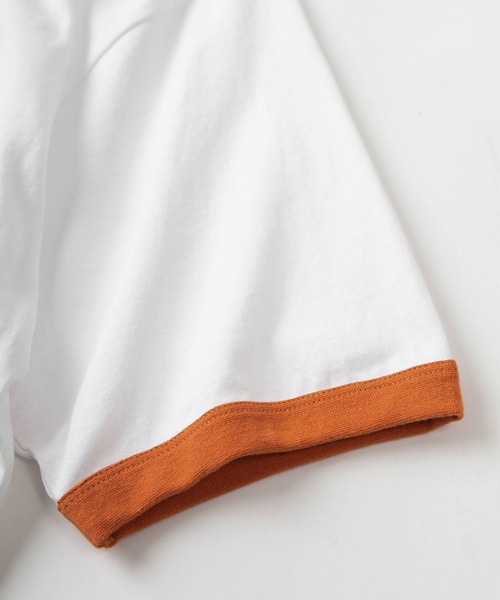 TIMELY WARNING(タイムリーワーニング)の「レトロタッチ ユニークフォトプリント リンガーデザイン 半袖Tシャツ/オーバーサイズ/GRAPEFRUIT/FRESH Fruits/PENGUIN/【TIMELY WARNING】(Tシャツ/カットソー・レディース・オレンジ/ホワイト×ブルー/ホワイト×ブラック・M/L/XL)」の8枚目の写真
