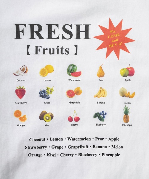 TIMELY WARNING(タイムリーワーニング)の「レトロタッチ ユニークフォトプリント リンガーデザイン 半袖Tシャツ/オーバーサイズ/GRAPEFRUIT/FRESH Fruits/PENGUIN/【TIMELY WARNING】(Tシャツ/カットソー・レディース・オレンジ/ホワイト×ブルー/ホワイト×ブラック・M/L/XL)」の12枚目の写真