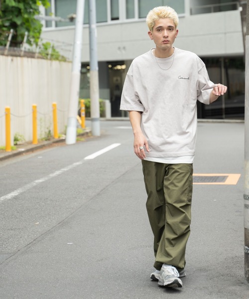 WEGO(ウィゴー)の「WEGO/【2点セット】アクセ付きアンサンブルスラブBIGT(アンサンブル・メンズ・ベージュ系その他/ブラック・MEDIUM/LARGE)」の3枚目の写真