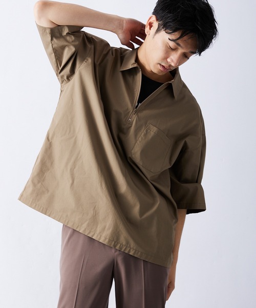 417 EDIFICE(フォーワンセブンエディフィス)の「【ZOZO限定】ハーフZIPシャツ(シャツ/ブラウス・メンズ・グレー/アイボリー/ベビーピンク/ダークネイビー/オリーブドラブ/ベージュ/ネイビー・S/M/L/XL/XXL)」の20枚目の写真