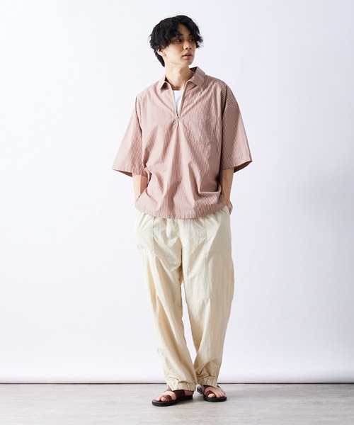 417 EDIFICE(フォーワンセブンエディフィス)の「【ZOZO限定】ハーフZIPシャツ(シャツ/ブラウス・メンズ・グレー/アイボリー/ベビーピンク/ダークネイビー/オリーブドラブ/ベージュ/ネイビー・S/M/L/XL/XXL)」の22枚目の写真