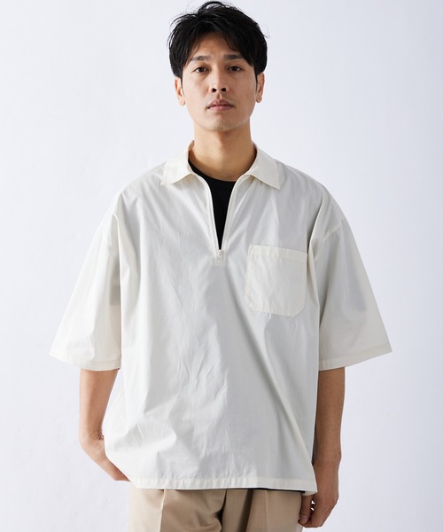 417 EDIFICE(フォーワンセブンエディフィス)の「【ZOZO限定】ハーフZIPシャツ(シャツ/ブラウス・メンズ・グレー/アイボリー/ベビーピンク/ダークネイビー/オリーブドラブ/ベージュ/ネイビー・S/M/L/XL/XXL)」の13枚目の写真
