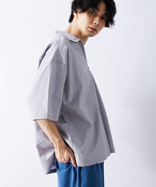 417 EDIFICE(フォーワンセブンエディフィス)の「【ZOZO限定】ハーフZIPシャツ(シャツ/ブラウス・メンズ・グレー/アイボリー/ベビーピンク/ダークネイビー/オリーブドラブ/ベージュ/ネイビー・S/M/L/XL/XXL)」の17枚目の写真