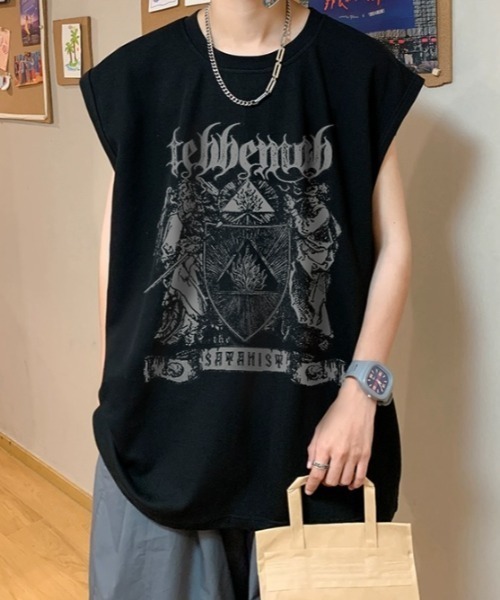 MGV(エムジーヴィー)の「ストリートデザインノースリーブ(タンクトップ・メンズ・ブラック/ダークグレー/ホワイト・MEDIUM/LARGE/X-LARGE)」の8枚目の写真