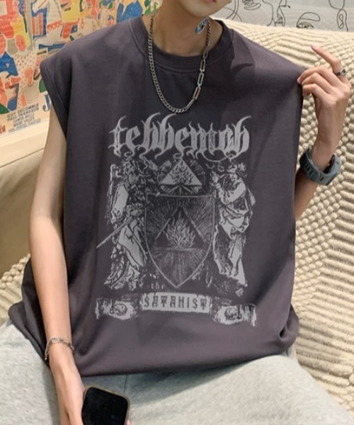 MGV(エムジーヴィー)の「ストリートデザインノースリーブ(タンクトップ・メンズ・ブラック/ダークグレー/ホワイト・MEDIUM/LARGE/X-LARGE)」の5枚目の写真