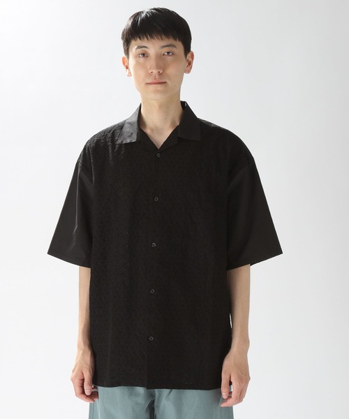 niko and...（ニコアンド）の「レース切り替えショートスリーブシャツ（シャツ/ブラウス・メンズ・オフホワイト/ブラック・LARGE/MEDIUM）」の13枚目の写真