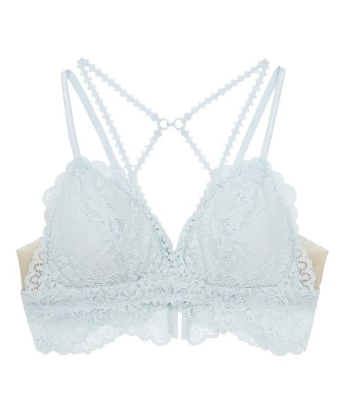 ANNEBRA(アンブラ)の「Pleat 2WAYバッククロスレースブラレット(ブラジャー・レディース・ベージュ/ライトブルー・L/M/S)」の7枚目の写真