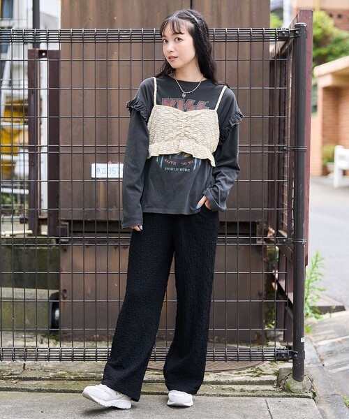 FREAK'S STORE(フリークスストア)の「フラワーストレッチキャミビスチェ(ベスト・レディース・ナチュラル/ブラック/チャコール・フリ-)」の13枚目の写真