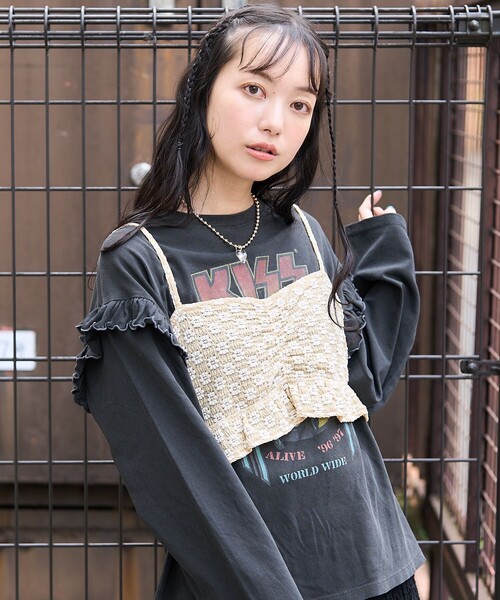 FREAK'S STORE(フリークスストア)の「フラワーストレッチキャミビスチェ(ベスト・レディース・ナチュラル/ブラック/チャコール・フリ-)」の17枚目の写真