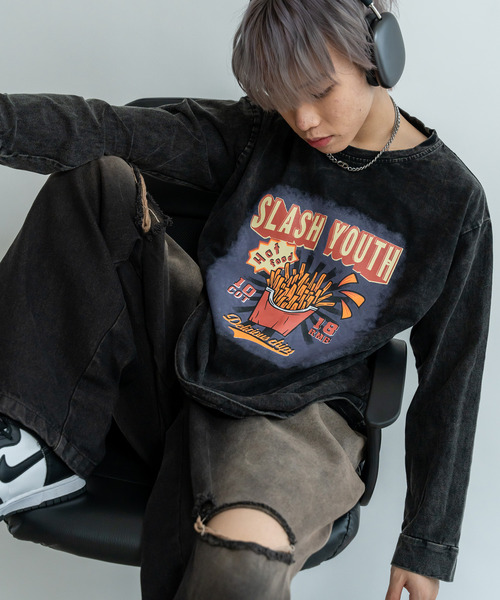 DEVICE(デバイス)の「ジャンキープリント ピグメント 長袖 ロンT ロングスリーブTシャツ(Tシャツ/カットソー・レディース・ダークグレー/グレー系その他2/グレー系その他/グレー系その他3/グレー系その他4・FREE)」の19枚目の写真