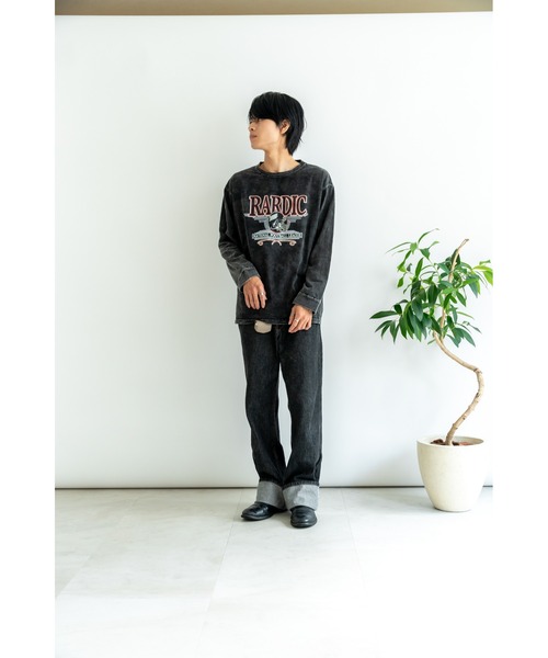 ジャンキープリント ピグメント 長袖 ロンT ロングスリーブTシャツ（T